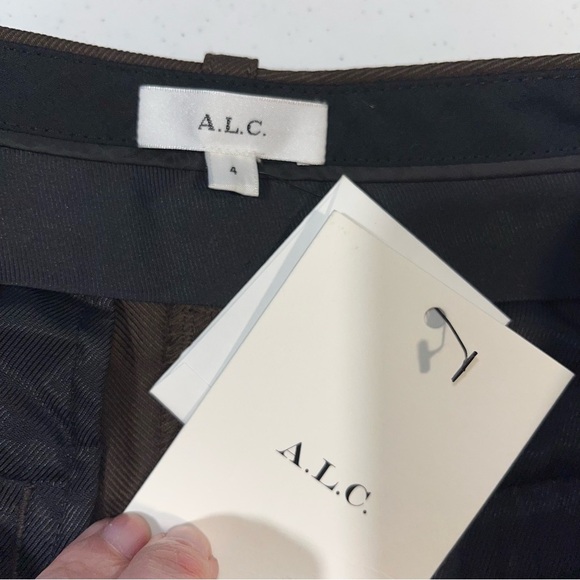 A.L.C. Tommy II Soft Suiting Pants Brown Size 4 Wide Leg Trousers Office NWT - Picture 12 of 14